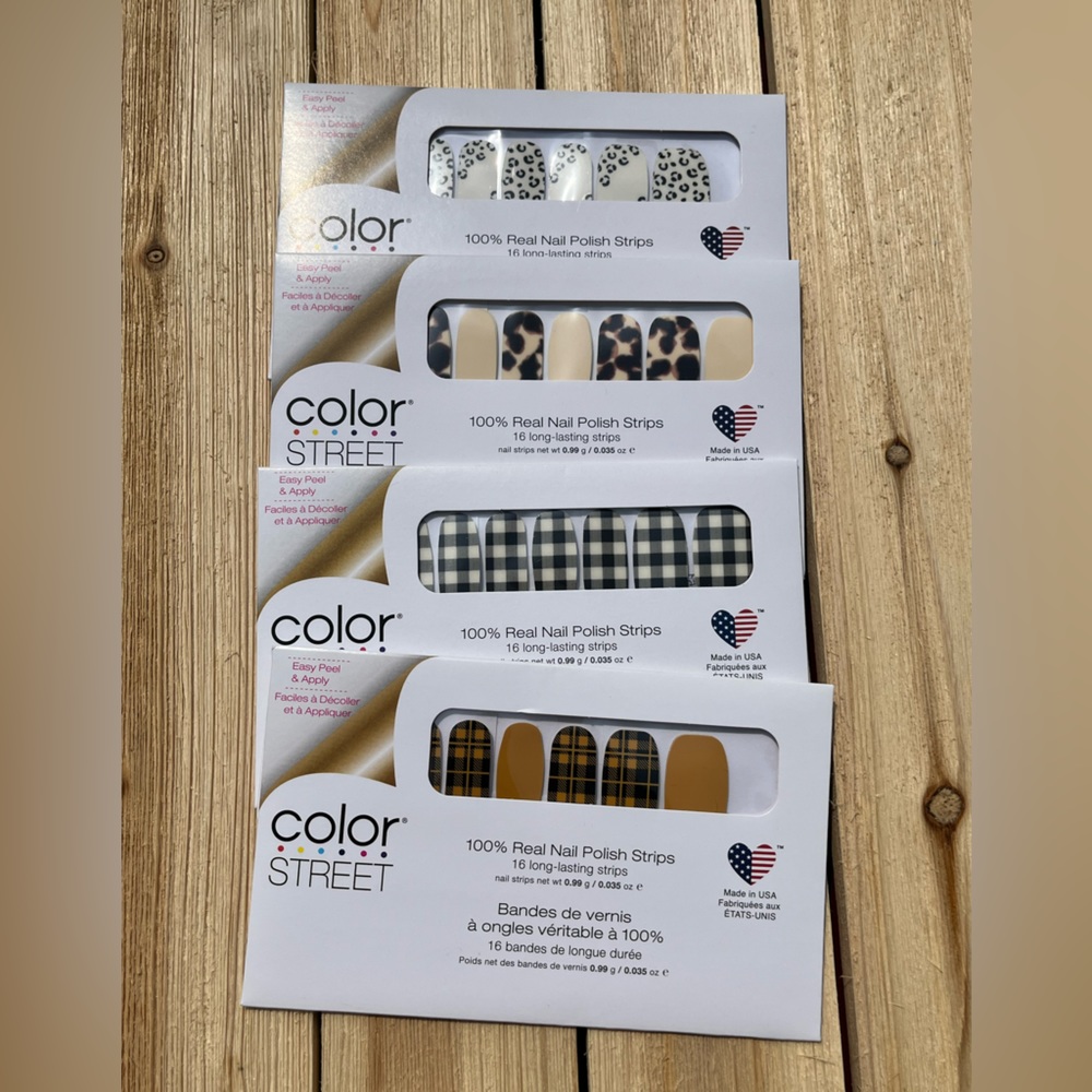 Color street nail polish strips 4-sets